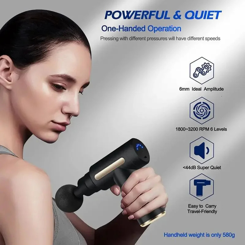 2027 Portable Fascia Gun Deep Tissue Massage Mini Lightweight Adjustable Speed Whole Body Massage Equipment 250605