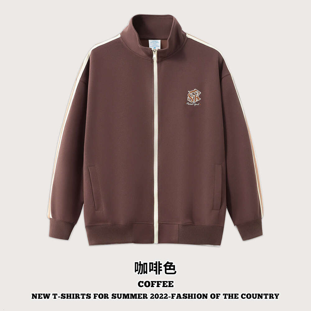 Men's Clothing|Autumn Winter Trendy Zipper Striped Embroidery Casual Sports Jacket Set Men B5