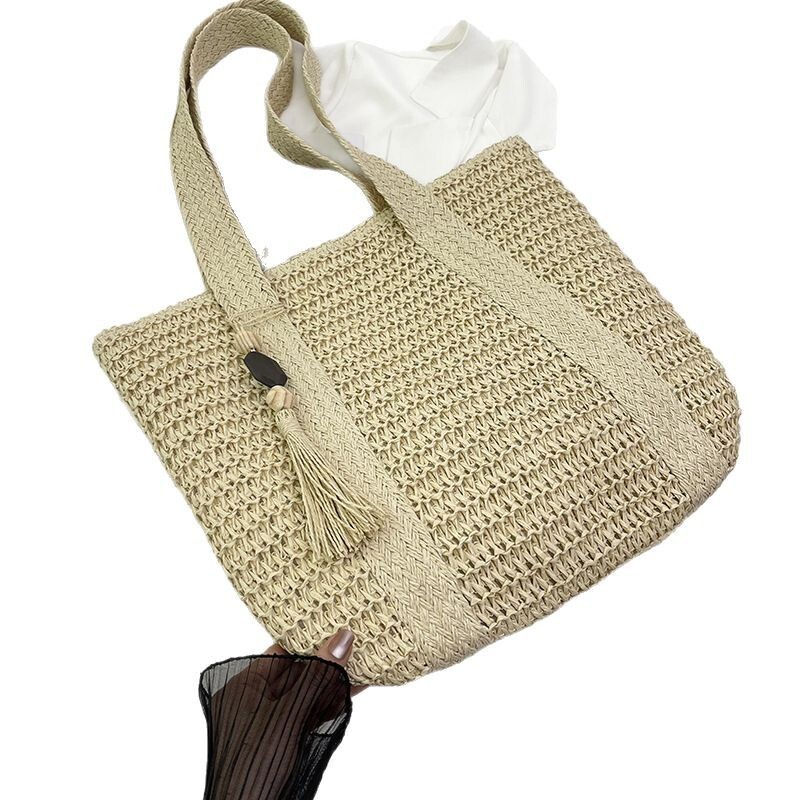New Large Capacity Handbag, Women's Straw Bag, Shoulder Bag, Summer Beach Vacation Multi functional Designer Crossbody Bag