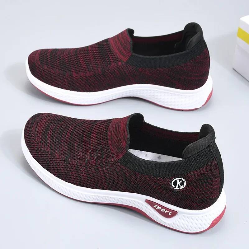 Ddmyoutdoor Women Vulcanized Slip On Flats Female Autumn Loafers Walking Shoes Ladies Casual Mesh Breathable Sneakers Footwears Outdoor Shoes