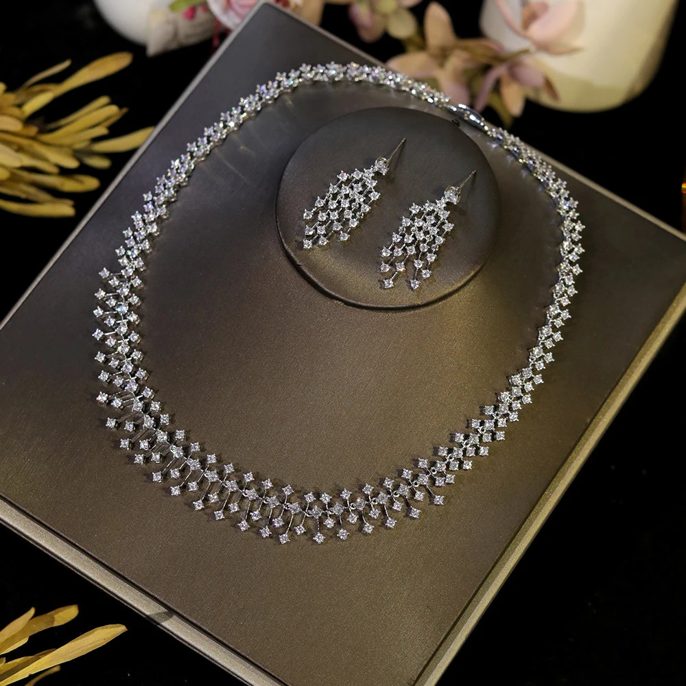 ASNORA Fashion CZ Bride Indian Jewelry Set for Women Water Drop Wedding Choker Necklace Girlfriend birthday Gifts X0520 250530