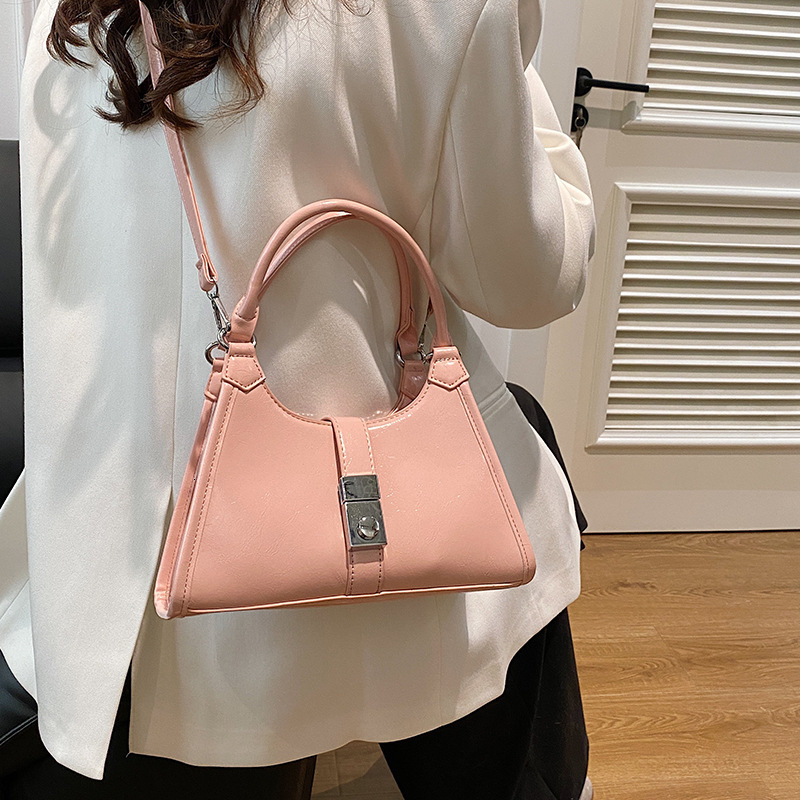 designer Vintage Simple Lock Handbag for Women 2025 New Trendy Fashion Single Shoulder Underarm Bag High-end Crossbody Bag for Wo