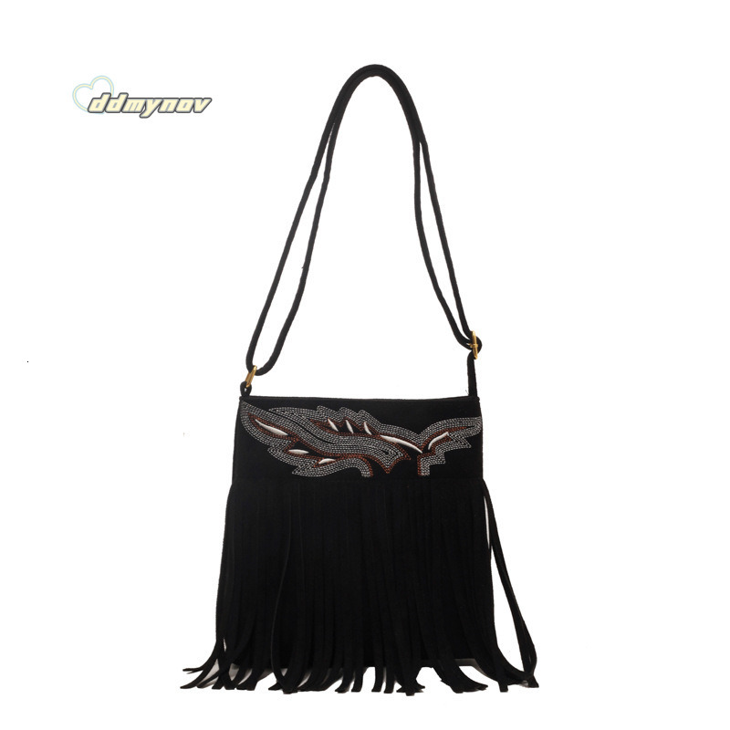 French Style Bucket for Women 2024 Autumn New Trendy Versatile Soft Leather Shoulder Crossbody Tassel Bag ddmynov