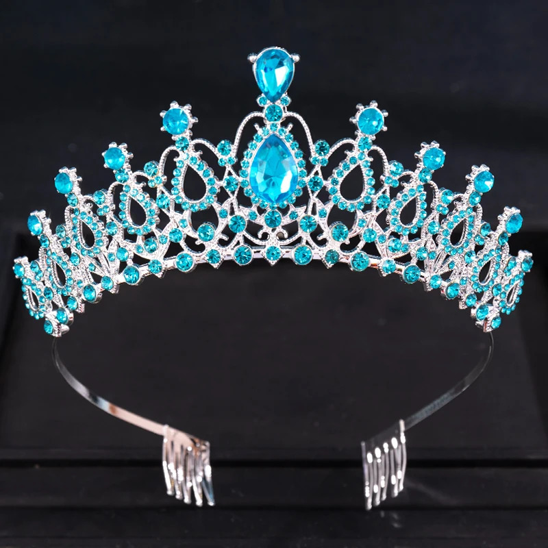 Baroque Crystal Crown Tiara With Comb Rhinestone Prom Diadem Heaband Women Bridal Wedding Hair Accessories Jewelry Crown Tiara 250529