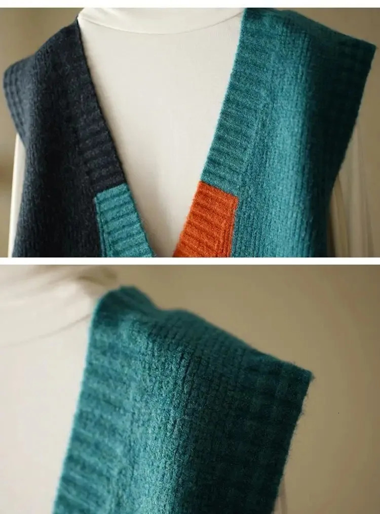 Retro Knitted Vest Cardigan AutumnWinter Loose n Sense Small Sweater Tank Top Women Outwear Female 250530