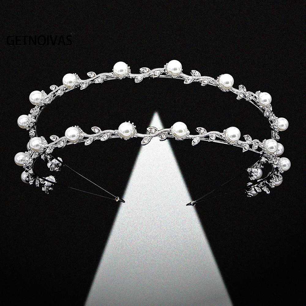 Silver Color Headbands Pearl Hairbands Tiaras Beads Crowns Wedding Party Prom Hair Accessories Women Girls Head Jewelry SL Z250605