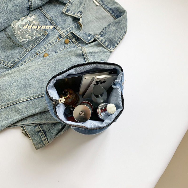 Denim Gift Simple Fashion Trend Large Capacity Literary Women's Korean Style Trendy Commuter Canvas Bag ddmynov