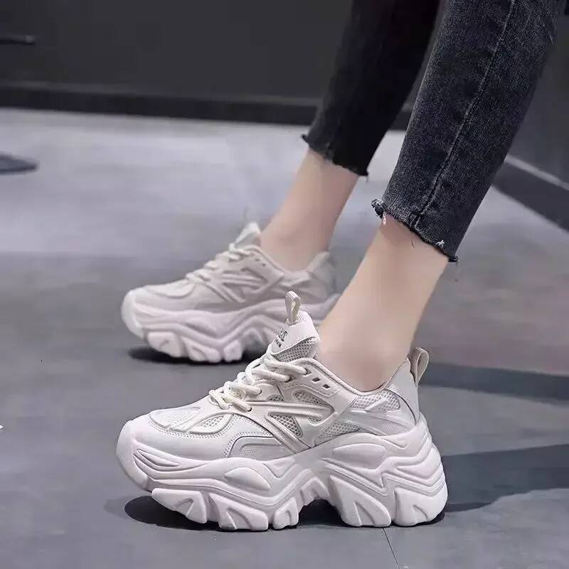 Ddmyoutdoor Summer Platform Shoes Comfortable Lace Up Mesh Sneakers Women S All Match Walking Casual For Outdoor Shoes