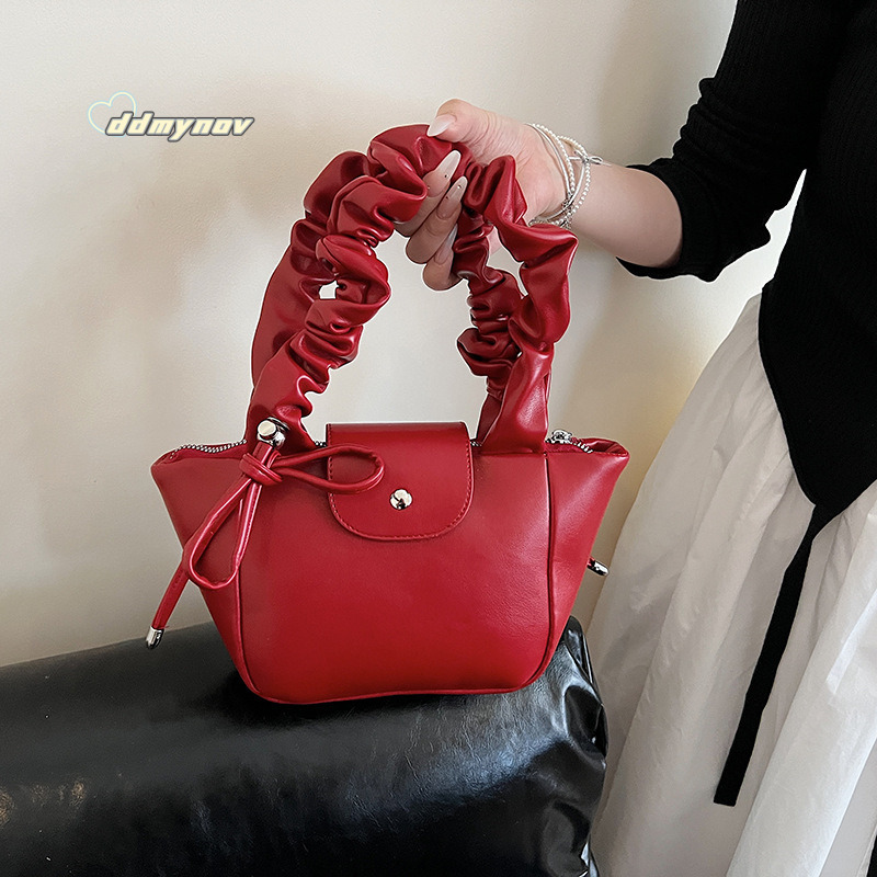 French Style Niche Pleated Dumpling for Women 2025 New High-end Fashion Handbag Commuter Underarm Shoulder Bag ddmynov