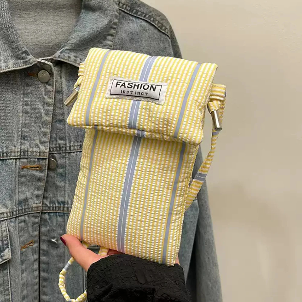 Contrast Color Striped Mini Crossbody Bag Women Summer Casual All-Match Shoulder Bags Daily Commute Phone Lipstick Packs 250605