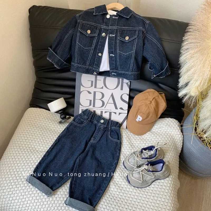 1-8Years Old Kids Boys Denim Jackets+Loose Jeans Pants 2Pcs Spring Autumn Casual Loose Long Sleeve Coats Children Clothes Sets R250606