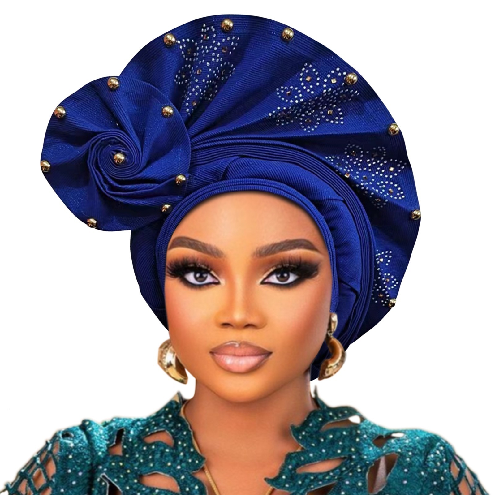 Party Hats latest aso oke auto gele headtie Already Handmade African Cap Nigerian Wedding Gele Women Braid Turbans Ladies head Wraps 7L0981 231026