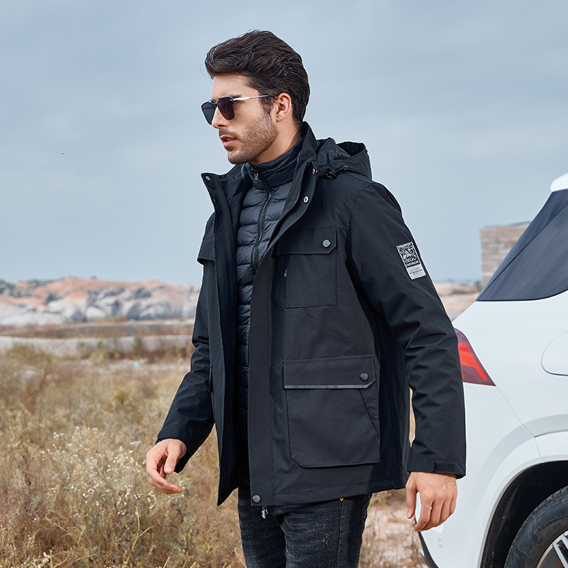 Ddmyoutdoor Outdoor Autumn And Winter Assault Two Piece Set Three In One Detachable Down Liner Warm Jacket Couple Hiking Suit Jackets