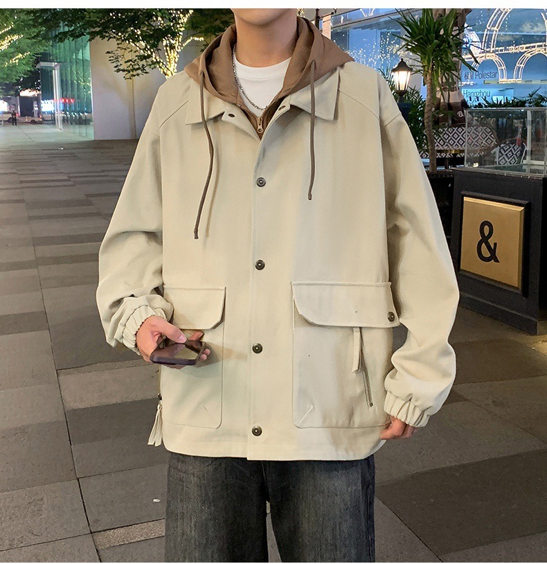 Ddmyoutdoortwo Piece Jacket For In Spring And Autumn Loose Plus Size Trendy Brand Hooded Workwear Jacket Outdoor Windproof Men Jogging Suit