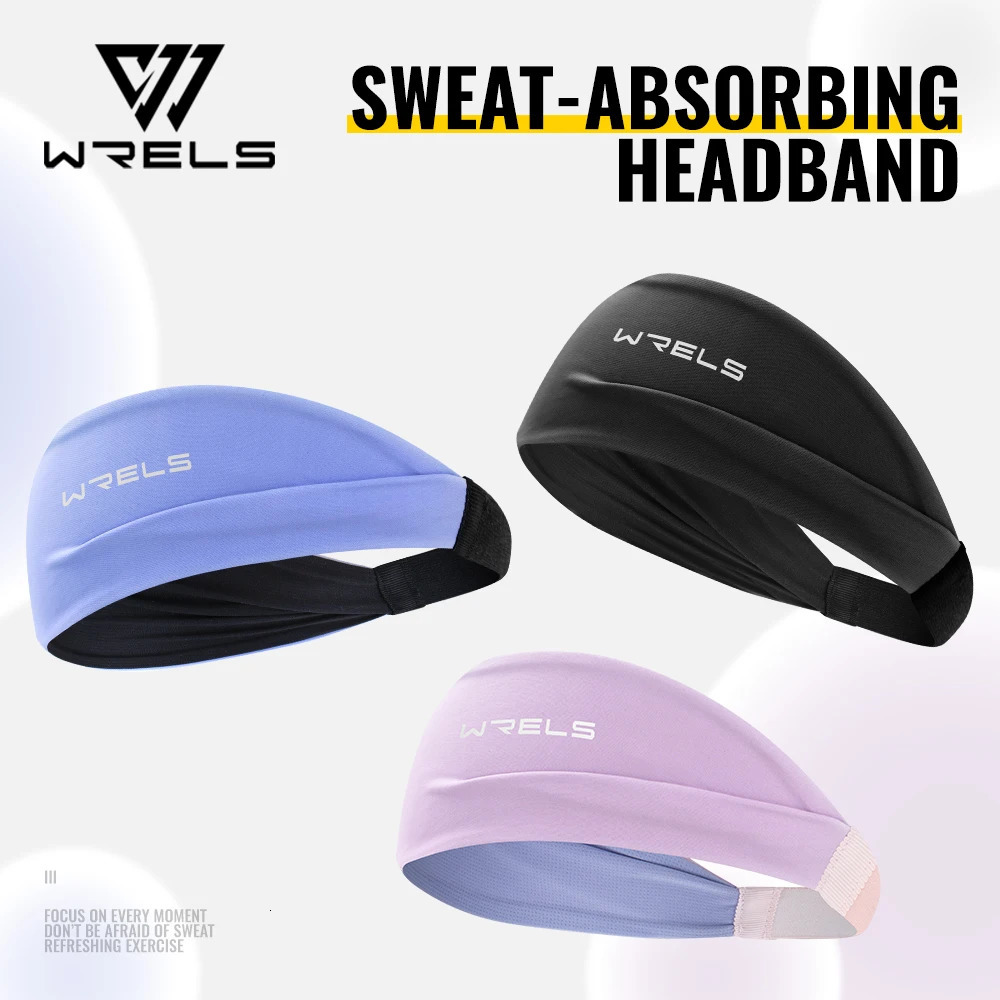 WRELS Outdoor Sports Headband Fitness Hair Bands Man Woman Hair Wrap Brace Elastic Cycling Yoga Running Exercising Sweatband 250529