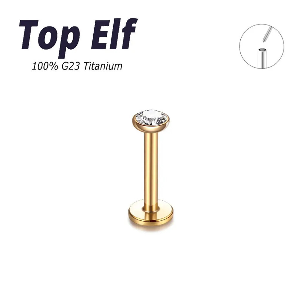 1/10/50PC G23 ASTM 36 Push In Style Lip Labret Piercing Colorful CZ Crystal Ear Helix Piercings Jewelry 16g 18g 20g 250605