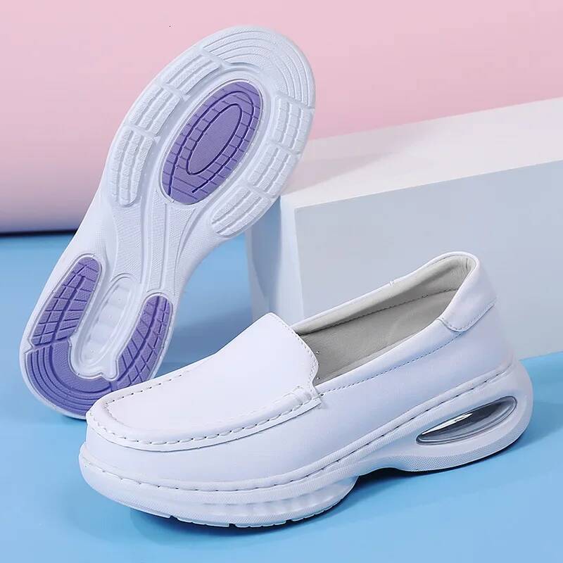 Ddmyoutdoor Flat Loafers Casual On Nurse Shoes Women Outdoor Non Slip Soft Breathable White Work Shoe Outdoor Shoes