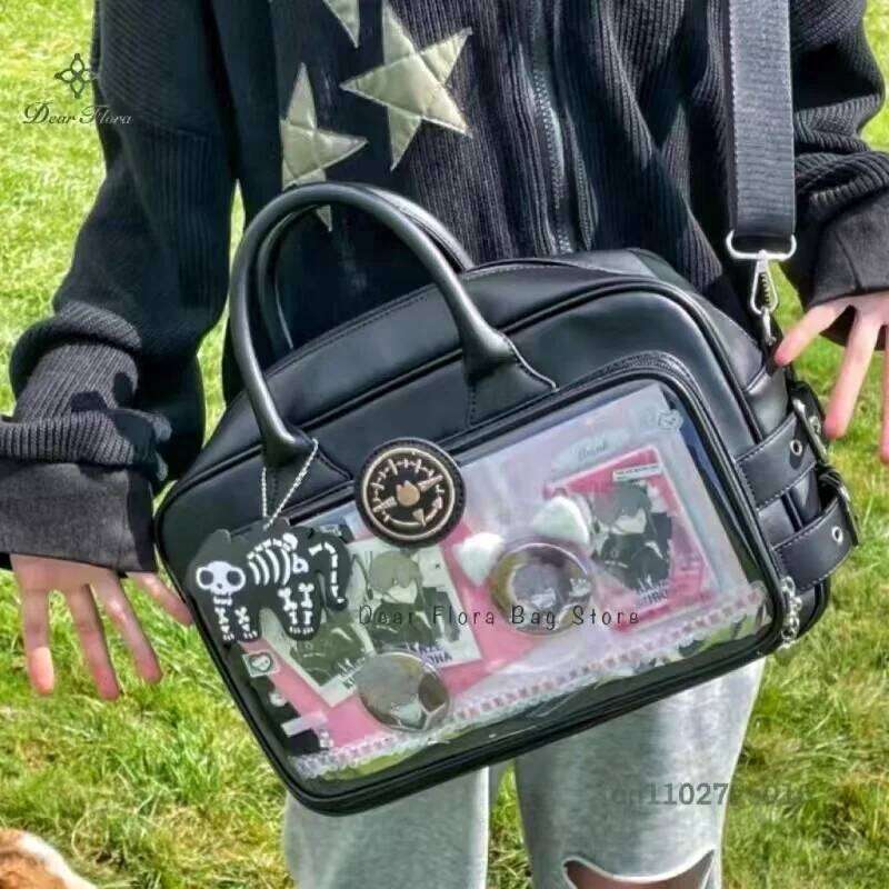 Y2k Cute Lolita Ita Kawaii Girls Transparent Messenger Large Capacity Shoulder Crossbody Bag DIY Display Casual Handbags