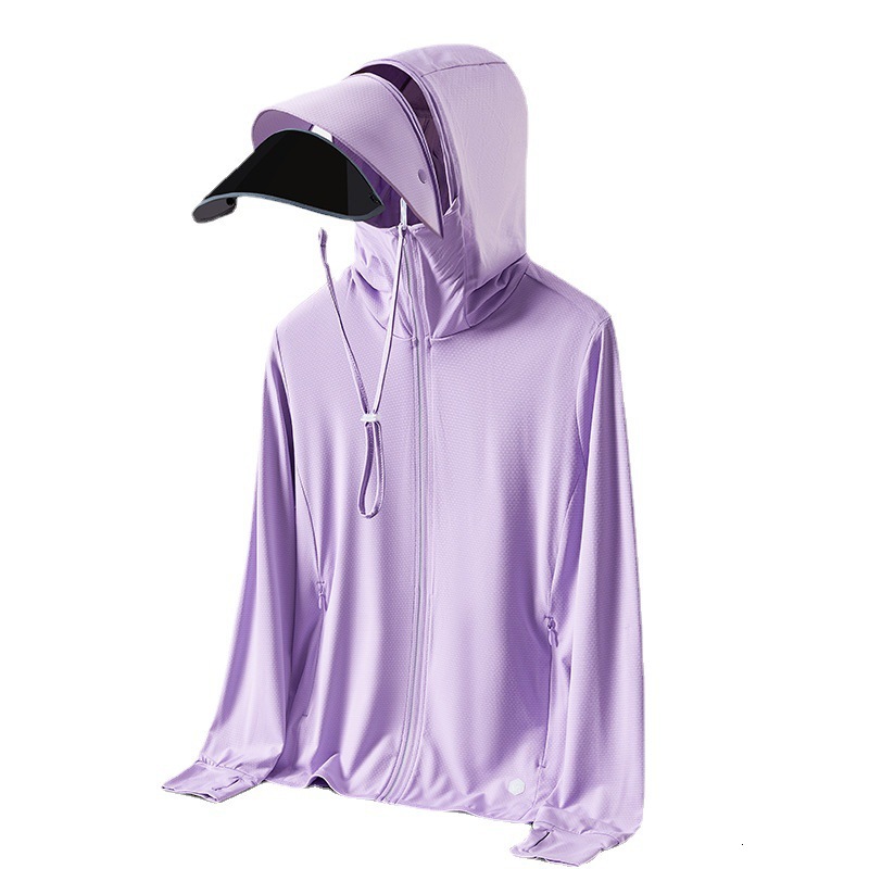 Ddmyoutdoor Ice Silk Women UV Protection Detachable Brim Outdoor Cycling Tourism Sun Protection Clothing For Men Jogging Suit