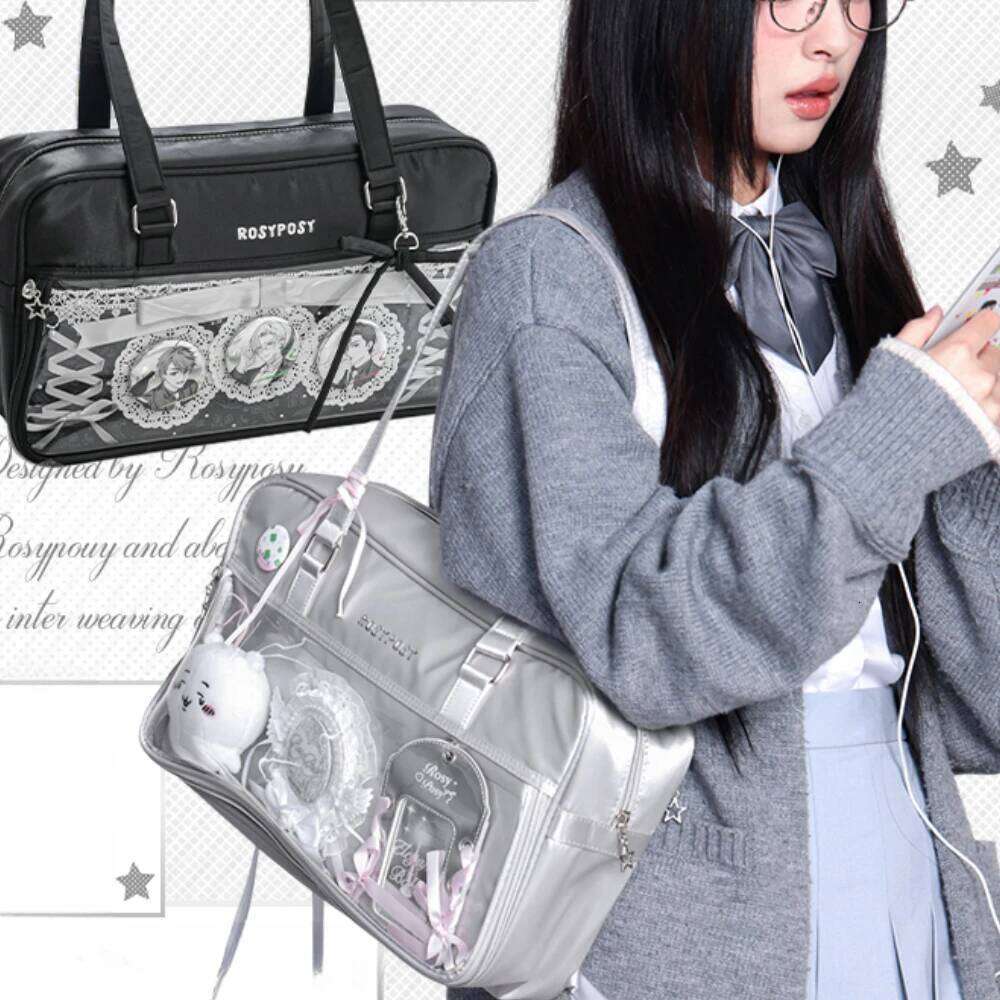 Sweet Cute JK Uniform Shoulder Ita Bag School Bags Lolita Large Capacity Tote Handbags For Women