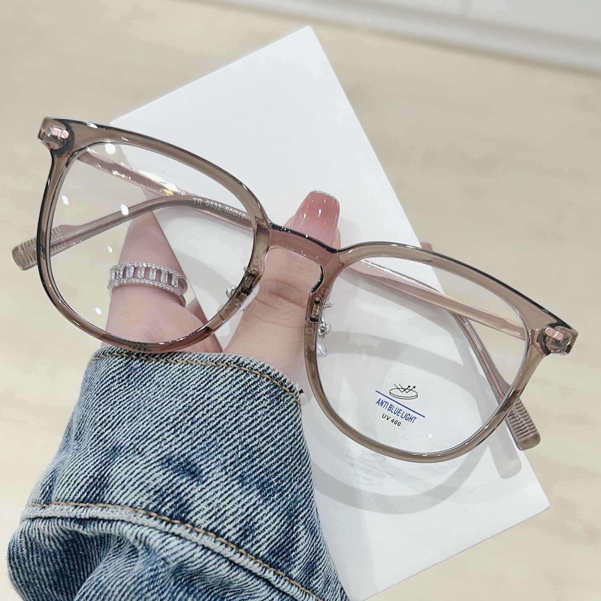 Trend Large Anti-Blue Light Non-Prescription Fashion Black Same Style Myopia Glasses Frame