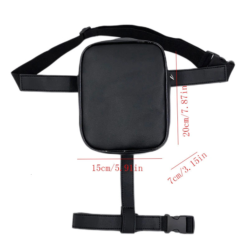Trendy Stylish Black Women Waist Leg Belt Leather Cool Girl Bag Fanny Pack for Outdoor Hiking Motorcycle 250605