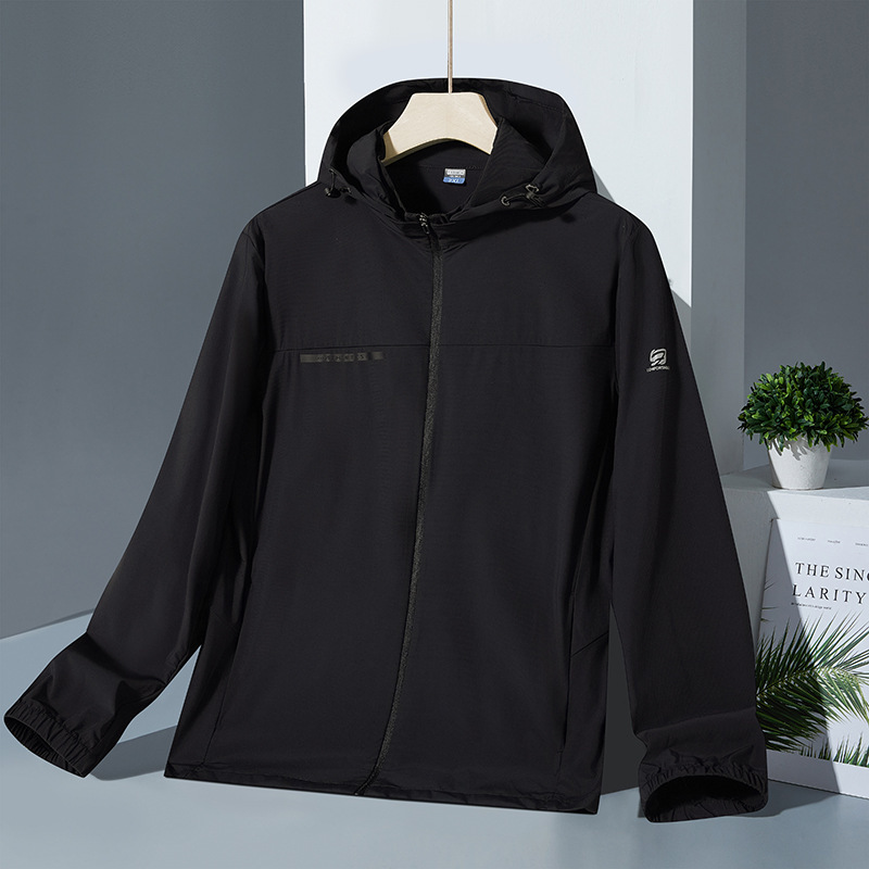 Ddmyoutdoor New Outdoor Sun Protection Clothing For Men Made Of Raw Silk And Ice Silk Women Standing Collar Detachable Hat Outerwear Sports Jogging Su