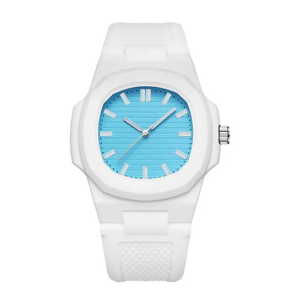 Square Stripe Color Silicone Men Watches Luxury Brand Waterproof Quartz Sport Couple Wristwatch Lover Gifts Watches for Men Y250605