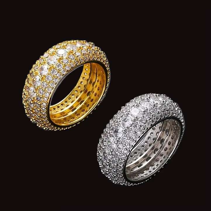 GRA Certified VVS Moissanite Diamond Ring 14k 18k White Gold Iced Out Customized Vvs Moissanite Brilliant Cut Ring for Men Women