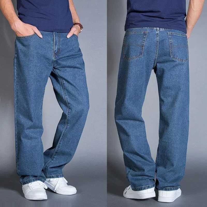 Mens Cowboy Pants Straight Trousers Oversize Wide Leg Mens Jeans Casual Summer Regular Original Harajuku Comfortable Washed Xs Z250605