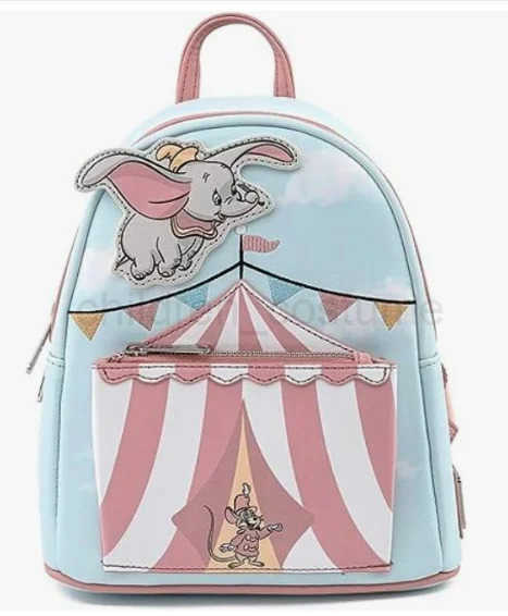 Disney Loungefly Mickey And Minnie Dumbo Pixar Up Double Strap Shoulder Bag Purse School Backpack Knapsack Kids Girls Gifts W250606