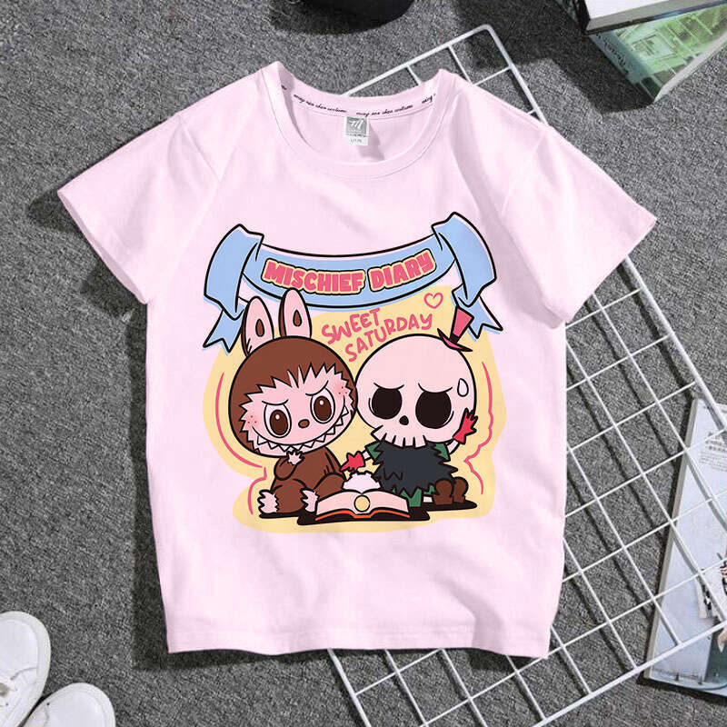 Summer Labubu Anime Merchandise Short Sleeve Unisex Two-Dimensional Trendy T-Shirt Casual Versatile Top labubus lisa
