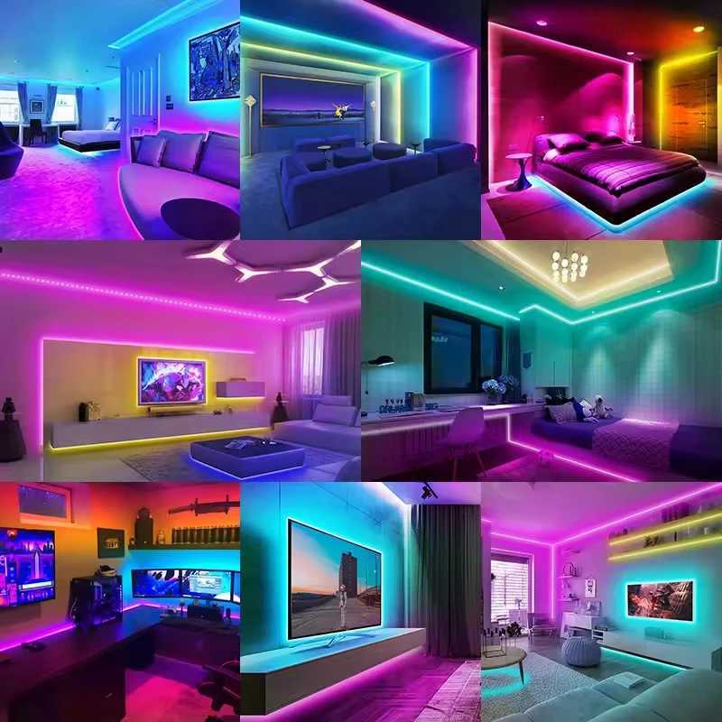 RGB5050 LED Strip Lights APP Control LED Room Light Flexible Ribbon LED Tape for TV Backlights Room Bedroom Decoration Z250605
