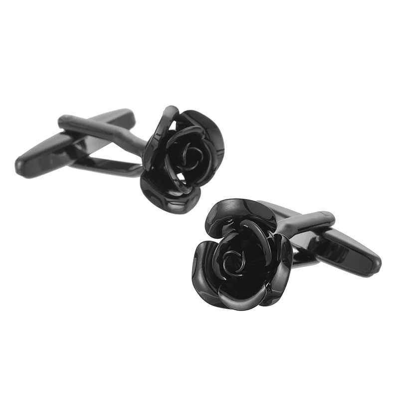 Classic Mens French Shirt Cufflinks Colorful Love Rose Blocks Cuff Buttons Business Suit Accessories Jewelry Gifts W250606