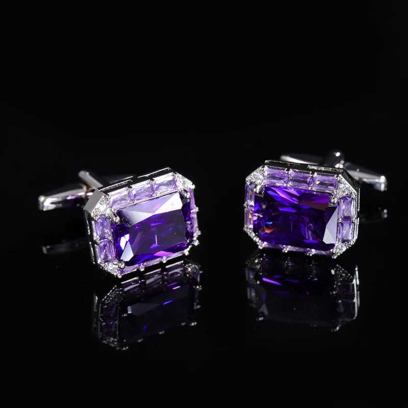 Mens Luxury French Cufflinks Square Zircon Rhinestone Shirt Cuff Links Business Wedding Buttons Jewelry Accessories W250606