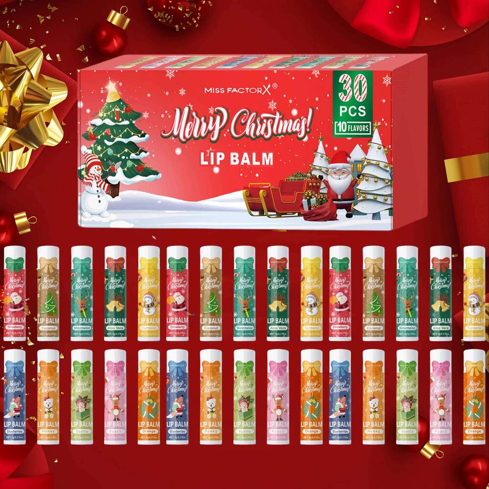 box, 30PCS/box lip balm set, durable moisturizer, Christmas women's gift, party gift free shipping