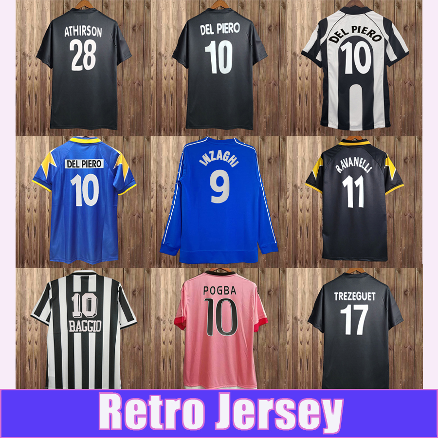 1997 1998 ZIDANE RAVANELLI Retro Mens Soccer Jerseys 95 96 TACCHINARDI DEL PIERO BAGGIO 02 03 Home Away 3rd Commemorative Training Football Shirts