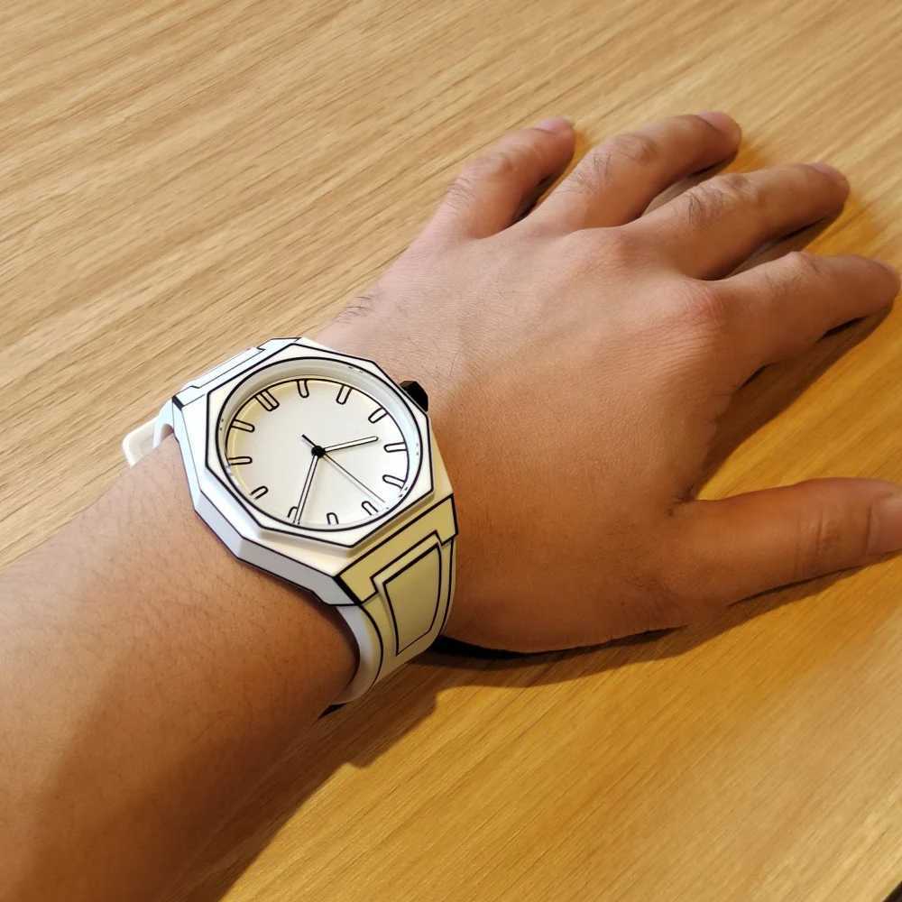 MAYZHISU Mens Watches Comic-book Style Men Quartz Wristwatch Silicone Strap Waterproof Cartoon Luxury Unisex Males Clock Watch Y250605