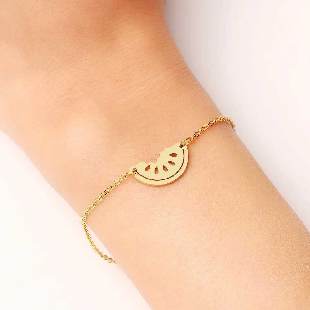 DOTIFI Stainless Steel Bracelet For Women Gold Color Watermelon Pulseira Feminina Lovers Engagement Jewelry W250606