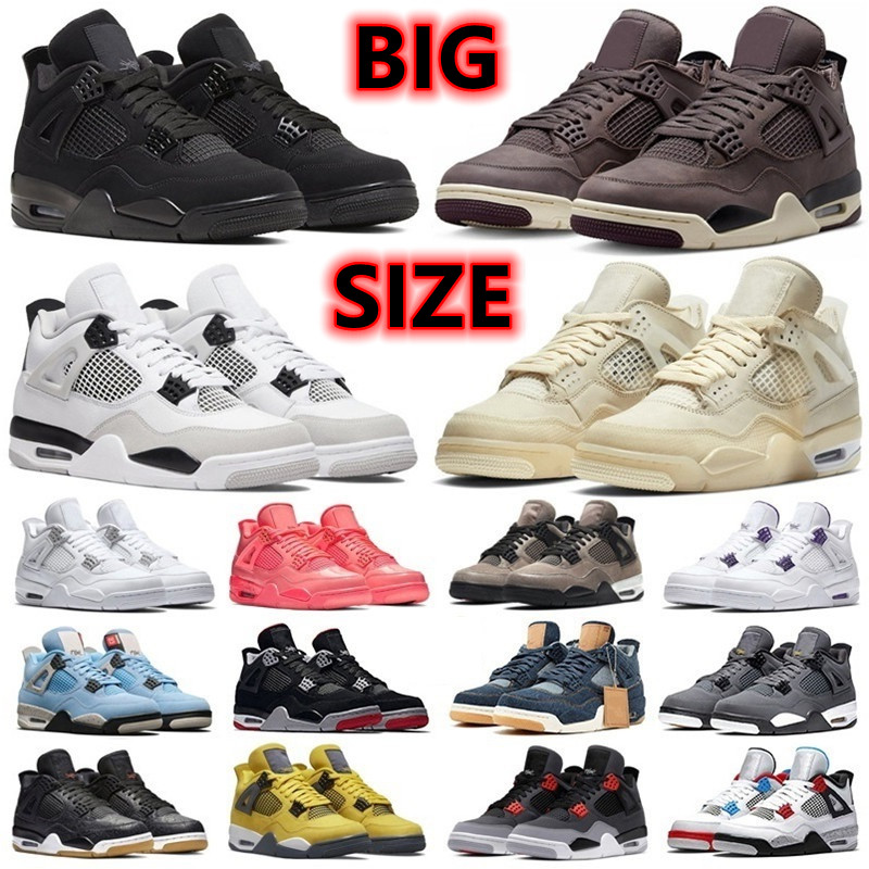 Big Size 14 15 16 Basketball Shoes for Mens and Womens Designer 4 University Blue Pine Green 4s Red Thunder Performance Sports Sneakers Large size 48 49 50 Free Shipping