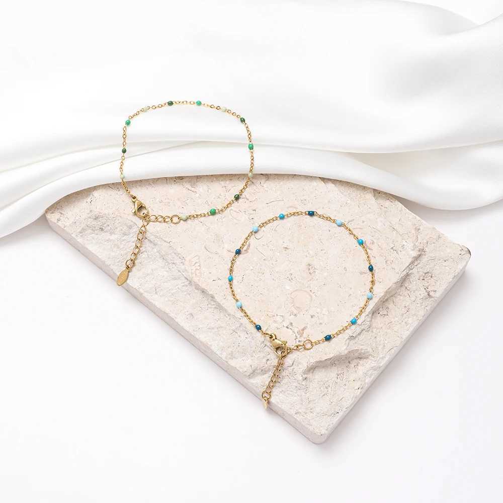 ZMZY New Color Design 304L Stainless Steel Bracelets for Women Chain Dot Enamel Gold Color Summer Beach Jewelry Accessories W250606