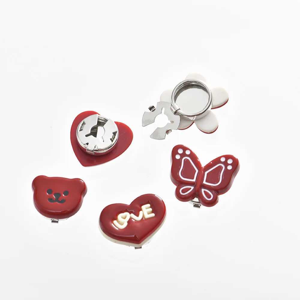 1PCS Cartoon Heart Butterfly Flower Cufflinks for Women Shirt Decorative Button Cover Animal Fashion Clothing Accessories W250606