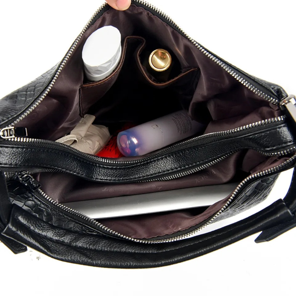 Two Layers Alligator PU Leather Hobo Underarm Bags Lady Fashion Shoulder Crossbody Hand for Women Handbags Top Quality Sac 250605