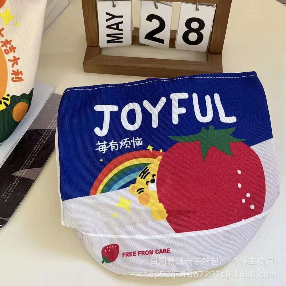 Bucket Handheld Outdoor Ins Canvas Cute Print Girl Phone Women's Bag