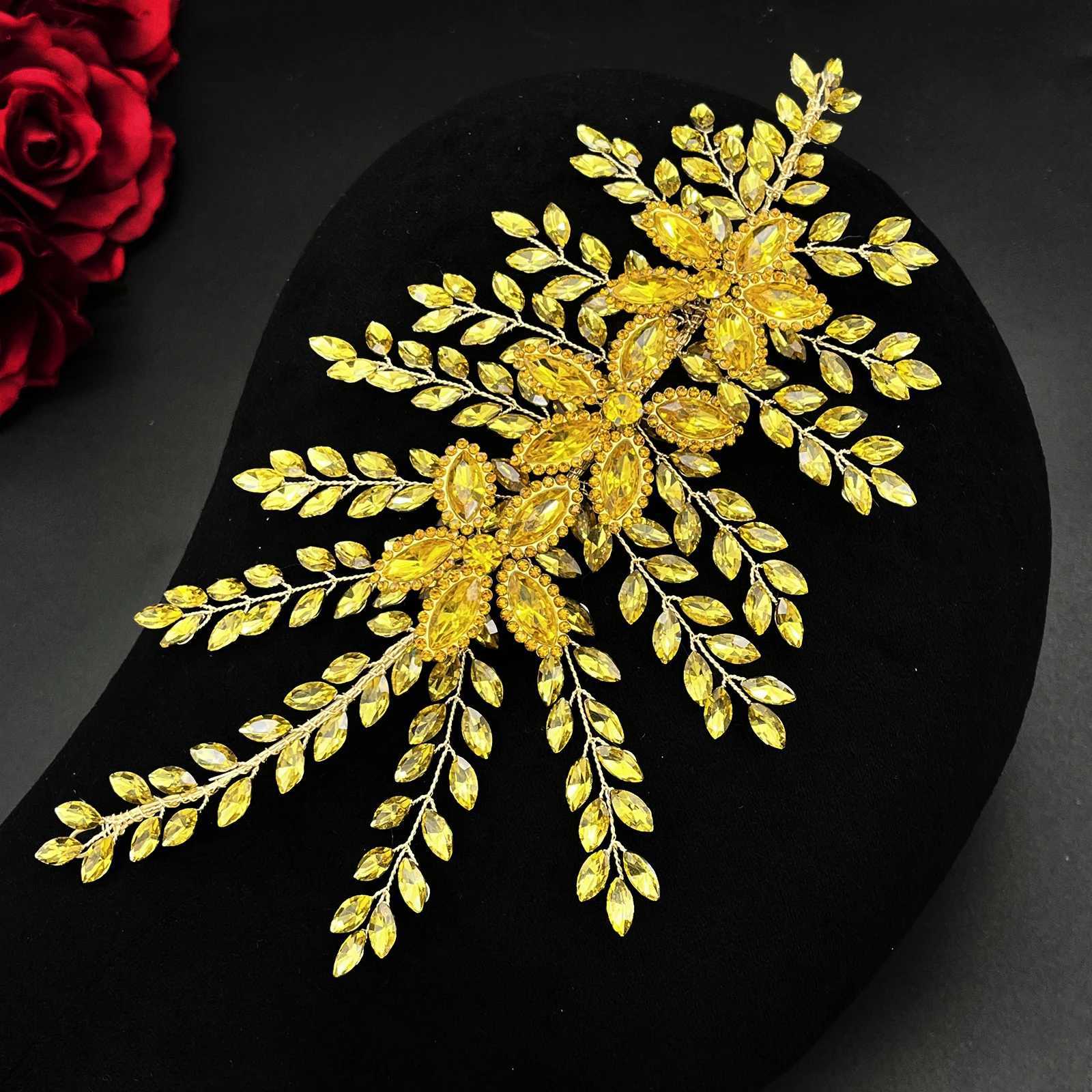 FS012 Yellow Evening Party Ladies Headpiece Bridal Tiara Wedding Headpiece Formal Headband Holiday Party Hair Accessories Gift Z250605