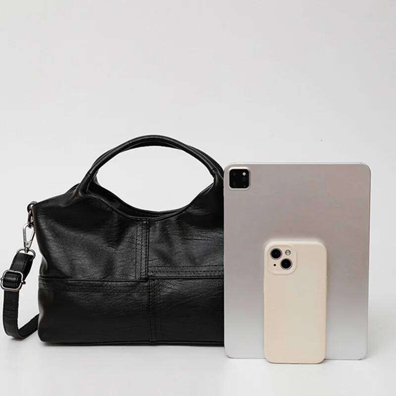 Ladies Leisure Handbag Solid Color Shoulder Zipper Saddle Waterproof Casual Pouch Soft PU Daypack Weekend Sling Bag