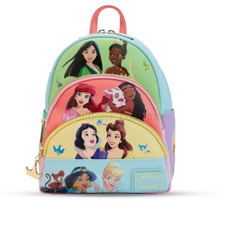 Disney New Loungefly Disney Animated Princess Collage Collection Mini Backpack Genuine Co Branded Peripheral Accessories Gift W250606