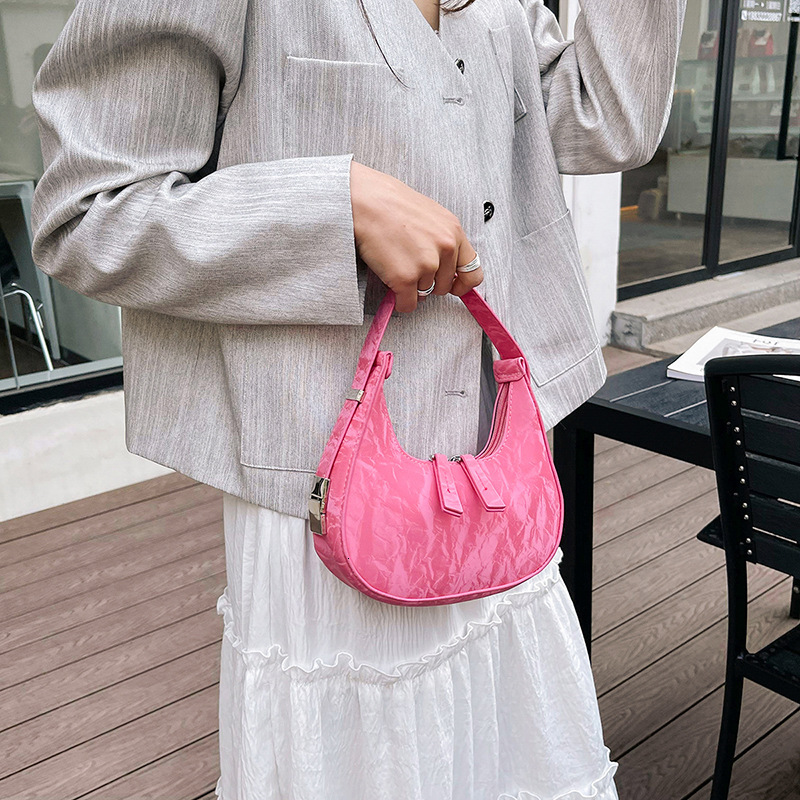 Free Shipping Designer Bag New High-end Niche Design For Women's Underarm Bag Fashionable Simple And Versatile Portable One Shoulder Crescent Bag