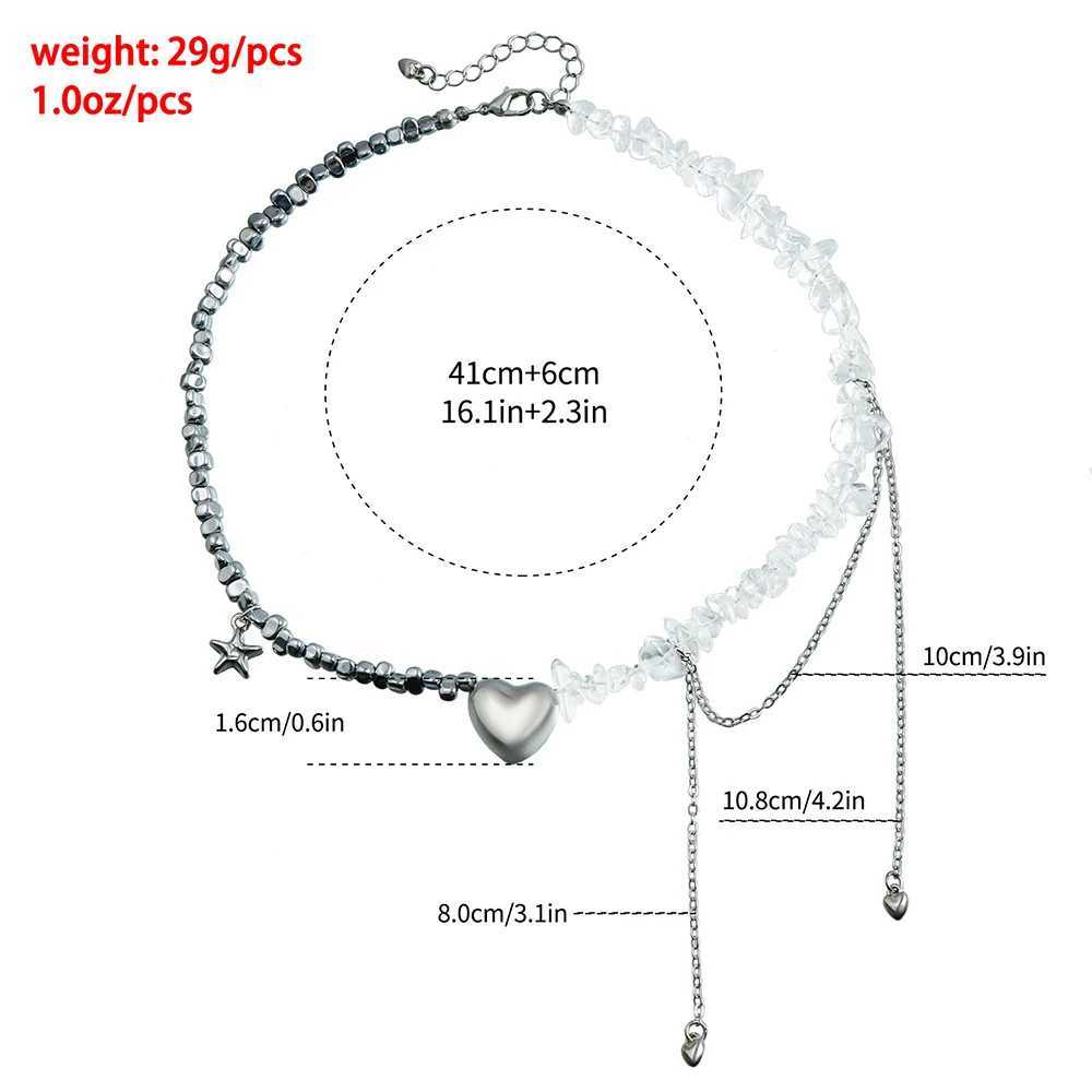 Trend Wedding Party Jewelry Irregular Stone Choker Necklace For Women Elegant Tassels Heart Pendant Necklaces Valentines Gift Y250605