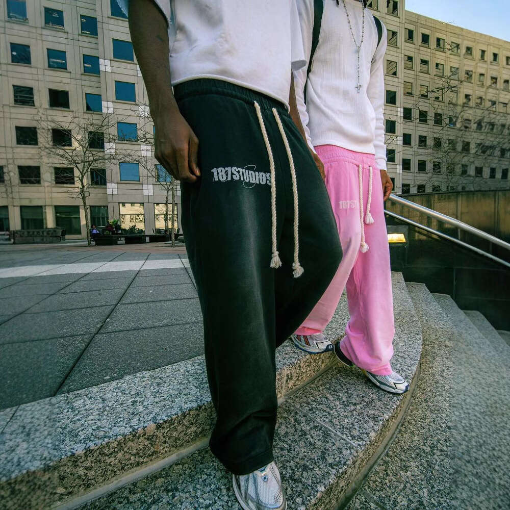 Elastic Drawstring Sweatpants with Printed Pattern Casual Long Pants High Hip Hop Rap Street Y2K